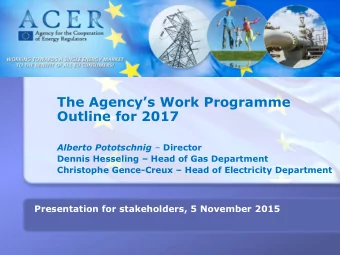 Outline for 2017 Alberto Pototschnig  Director Dennis Hesseling  Head of Gas Department