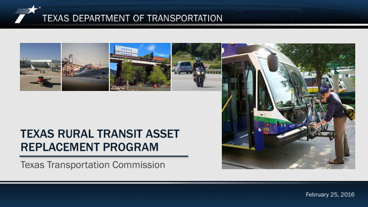 texas rural transit asset replacement program