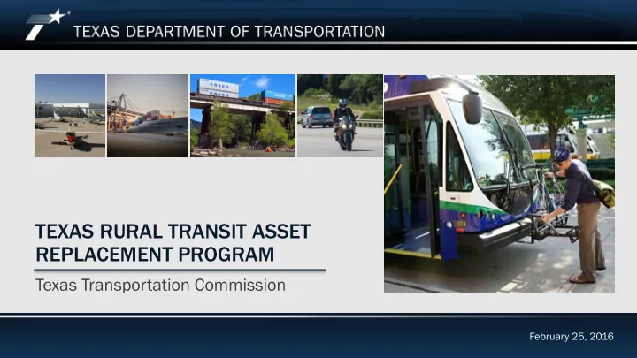 texas rural transit asset replacement program