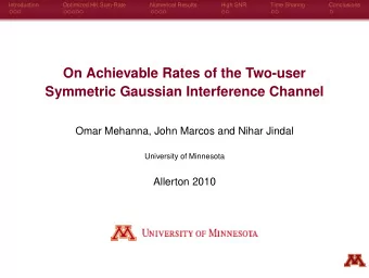 On Achievable Rates of the Two-user  Symmetric Gaussian Interference Channel  Omar Mehanna, John