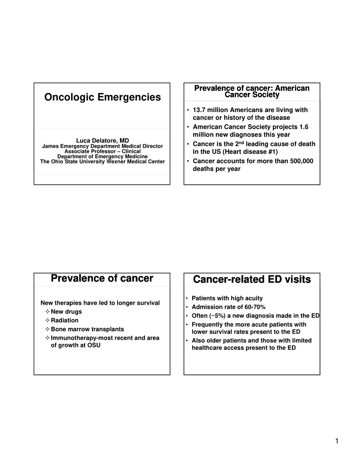 oncologic emergencies