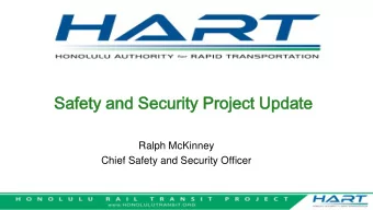 Sa  Safe  fety  ty an  and S  d Sec  ecurity  urity Pr  Proj  oject  ect Upd  pdat  ate  Ralph