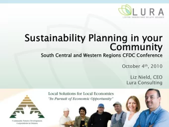 Sustainability Planning in your  Sustainability Planning in your  Community  Community  South