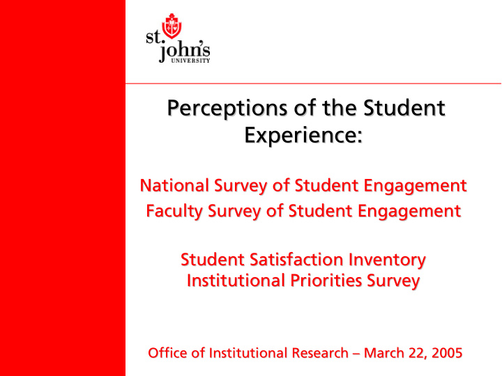 perceptions of the student perceptions of the student