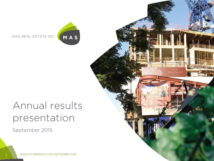 annual results presentation