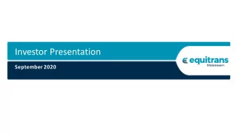 Investor Presentation  September 2020  Key Investment Highlights    Premier gathering,
