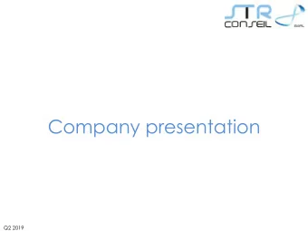 Company presentation  Q2 2019  About us  A Geneva based boutique  Vision  Create high added