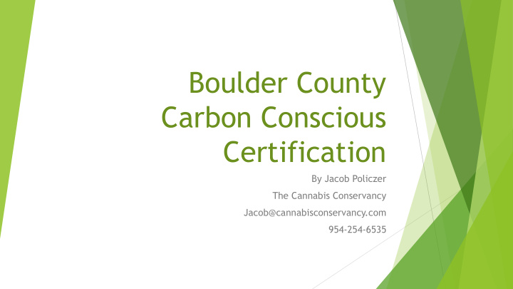 boulder county carbon conscious certification