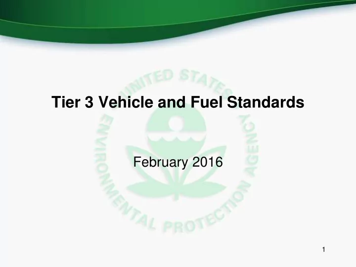 tier 3 vehicle and fuel standards