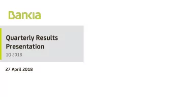 Quarterly Results  Presentation  1Q 2018  27 April 2018  1  Disclaimer  This document was