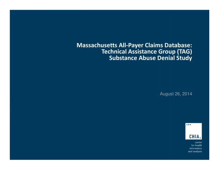 massachusetts all payer claims database technical