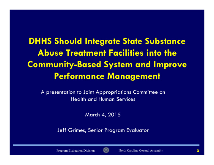 dhhs should integrate state substance abuse treatment