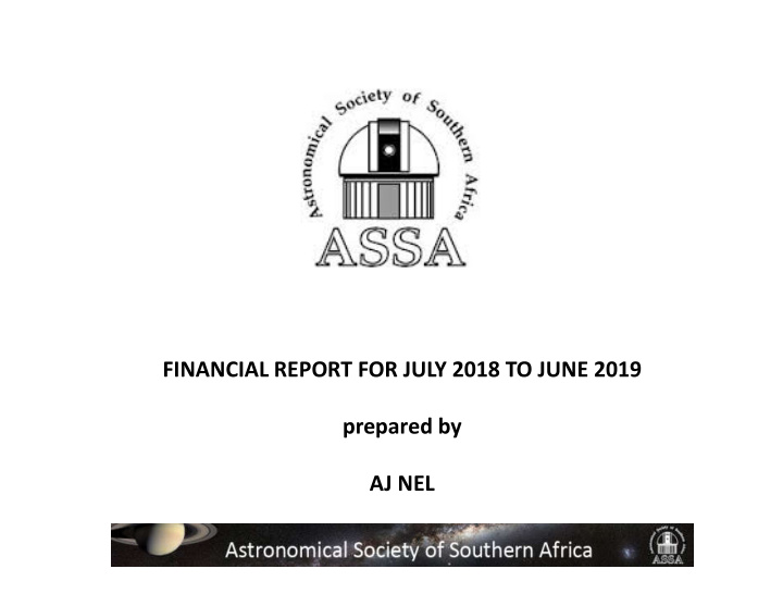 financial report for july 2018 to june 2019 prepared by