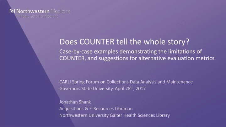 does counter tell the whole story