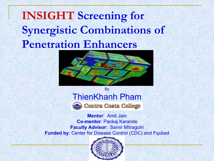 insight screening for synergistic combinations of