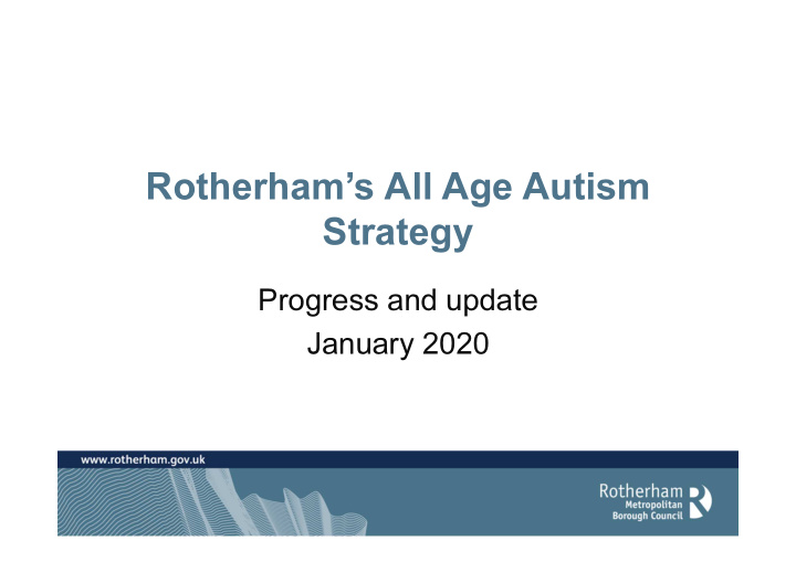 rotherham s all age autism strategy