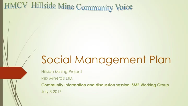 social management plan