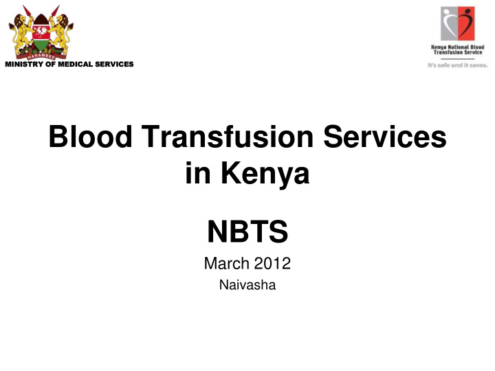 blood transfusion services in kenya nbts