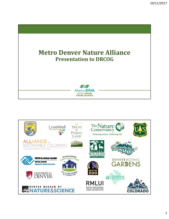 metro denver nature alliance