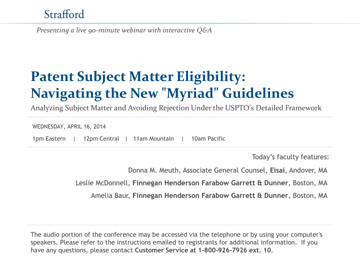 patent subject matter eligibility navigating the new