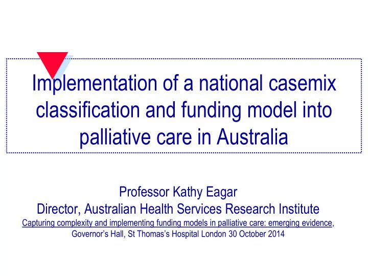 implementation of a national casemix