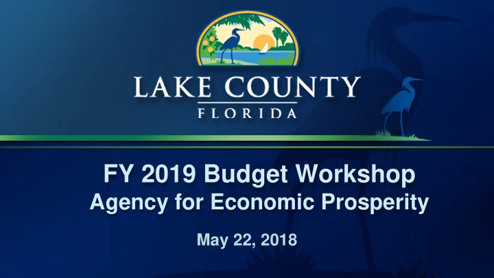 fy 2019 budget workshop
