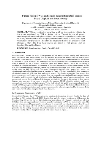 Future fusion of VGI and sensor-based information sources Ba  ej Ciepuch and Peter Mooney