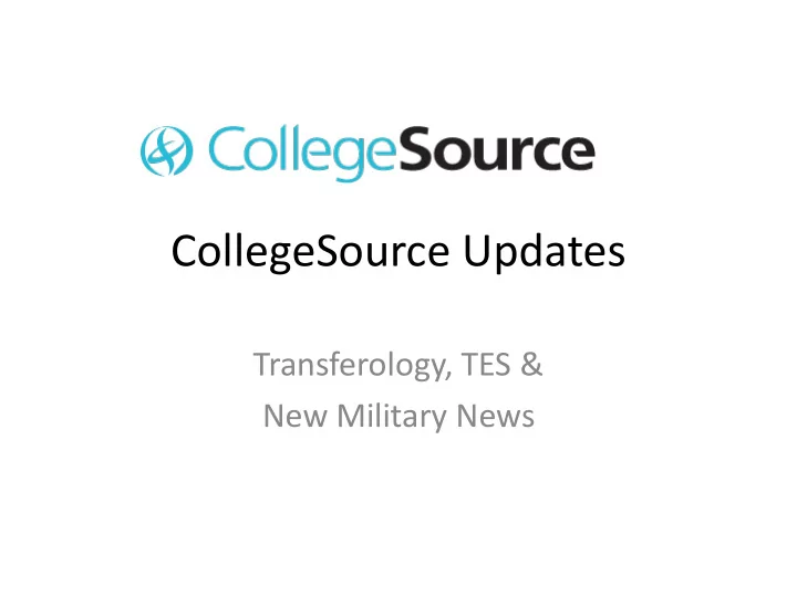 collegesource updates