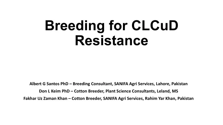 breeding for clcud