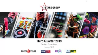 Third Quarter 2019  Earnings Presentation  November 7, 2019  1  CAUTIONARY NOTE REGARDING FORWARD