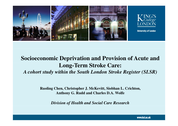 socioeconomic deprivation and provision of acute and long