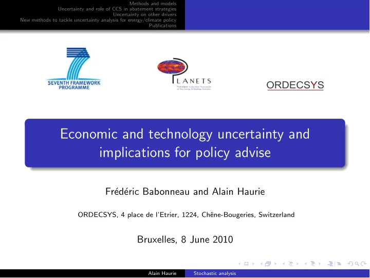 economic and technology uncertainty and implications for