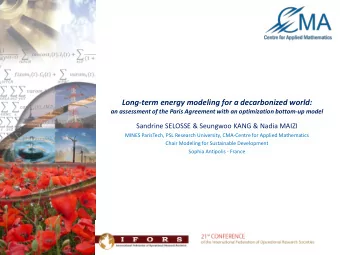 Long-term energy modeling for a decarbonized world: an assessment of the Paris Agreement with an