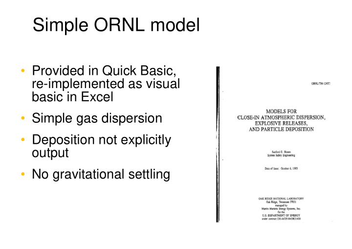 simple ornl model