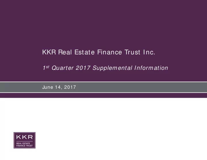 kkr real estate finance trust inc