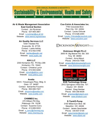 Air &amp; Waste Management Association  Cox-Colvin &amp; Associates Inc.  East Central Section