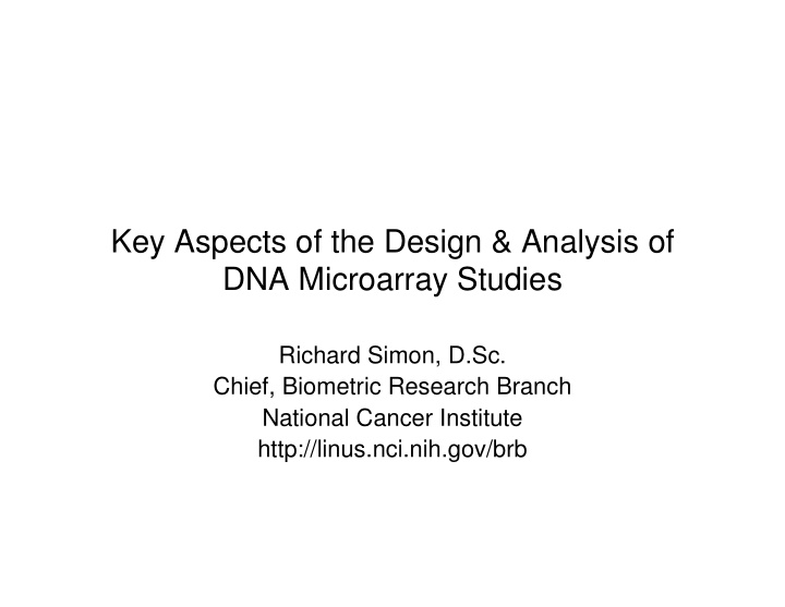 key aspects of the design analysis of dna microarray