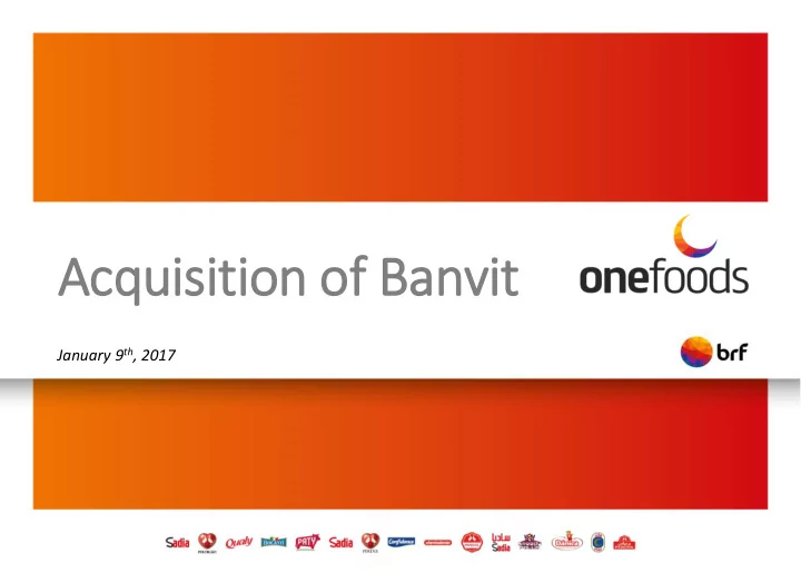 acquisition of banvit