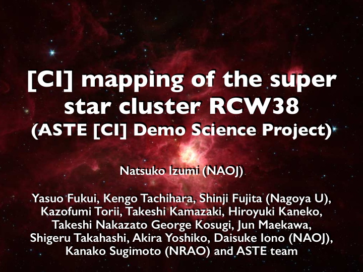 ci mapping of the super star cluster rcw38