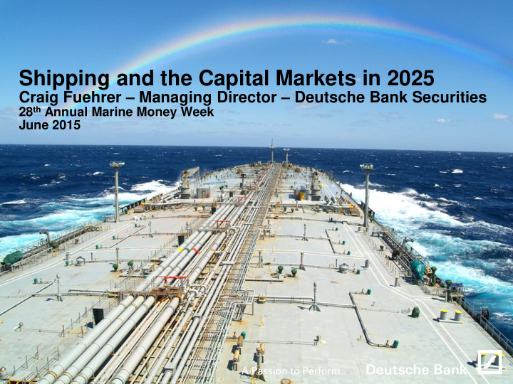 shipping and the capital markets in 2025