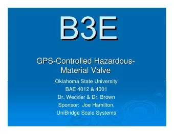 GPS-  -Controlled Hazardous  Controlled Hazardous-  -  GPS  Material Valve  Material Valve