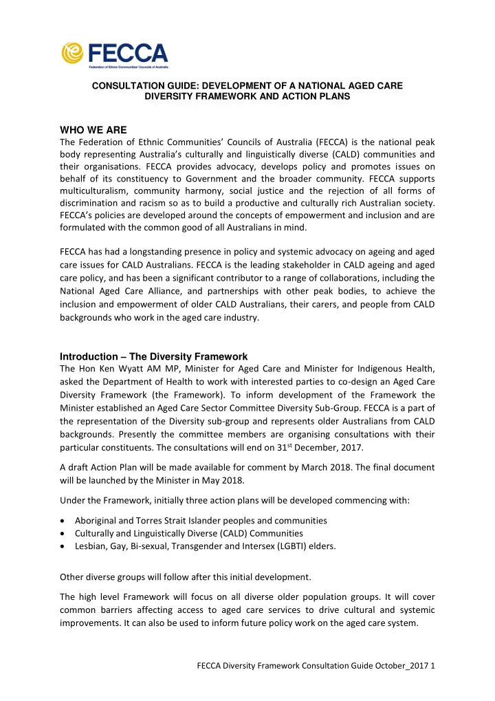 who we are the federation of ethnic communities councils