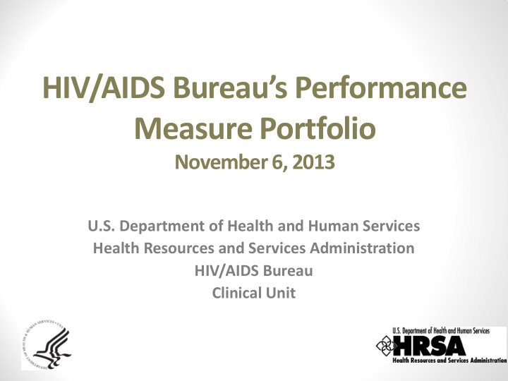 hiv aids bureau s performance measure portfolio