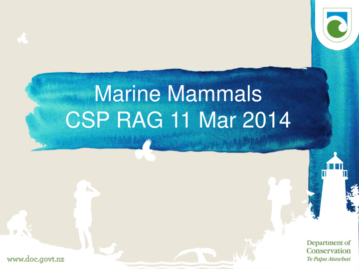 marine mammals csp rag 11 mar 2014