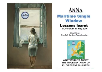 Mar  arit  itime  ime Sing  ingle  le  Windo  indow L es  essons  ons lear  learnt  nt  MOS Forum