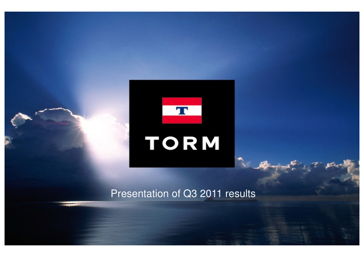 presentation of q3 2011 results