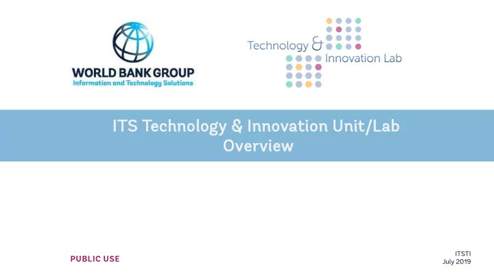 its technolo ology i innovati tion on u unit l t lab