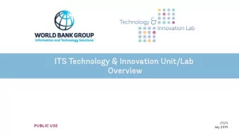 ITS Technolo  ology &amp; I  &amp; Innovati  tion  on U  Unit/L  t/Lab  Overv  rvie  iew  Click to