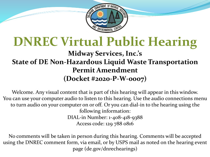 dnrec virtual public hearing