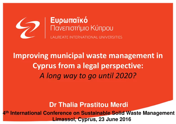 improving municipal waste management in cyprus from a
